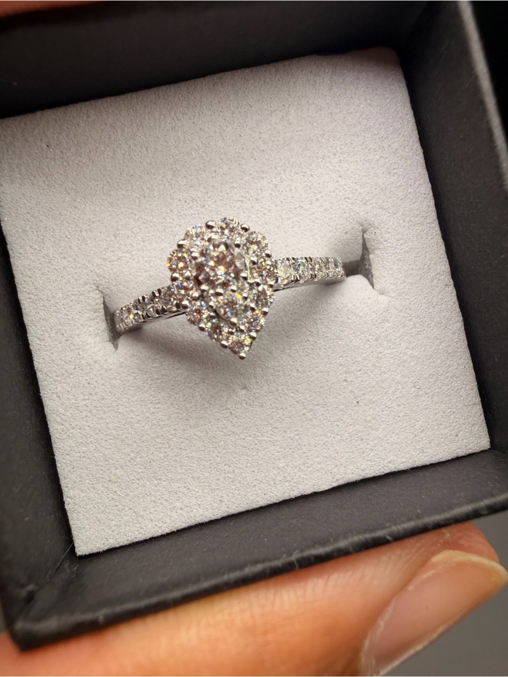10k White Gold .65 Ctw Lab-Grown Diamond Engagement Ring Size 7.